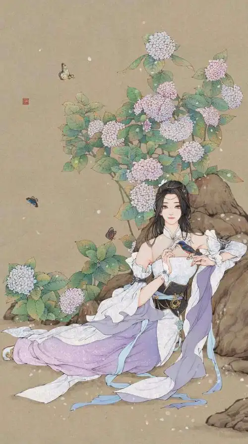 超甜美小仙女古风动漫壁纸,喜欢粉色,就像迷恋夏天旳风