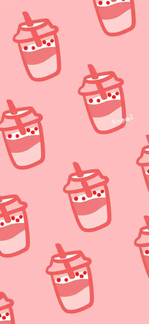 珍珠奶茶 壁纸 背景 平铺 少女心 敲敲敲可爱丫丫丫