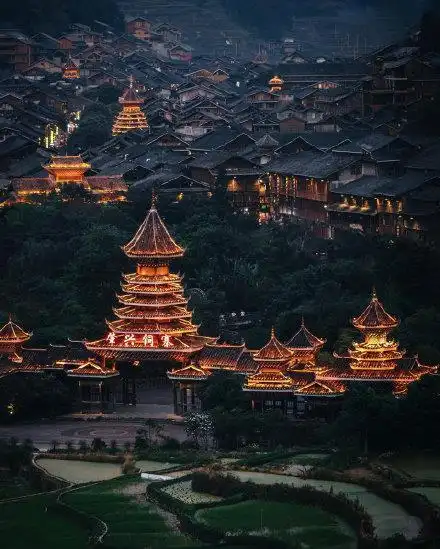 贵州省黔东南市肇兴侗寨旅游景点