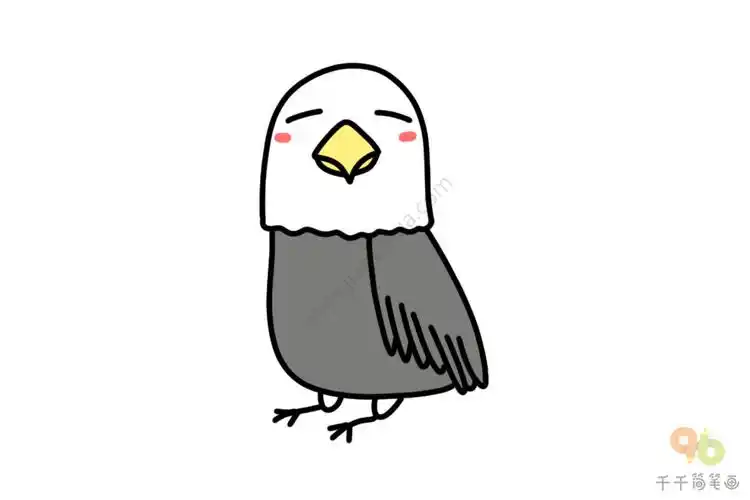 卖萌的白头海雕手账素材简笔画
