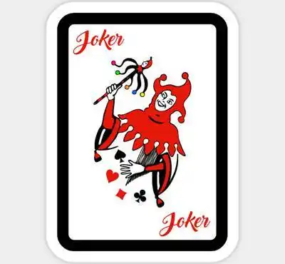 29张彩色扑克牌小丑纹身手稿图案