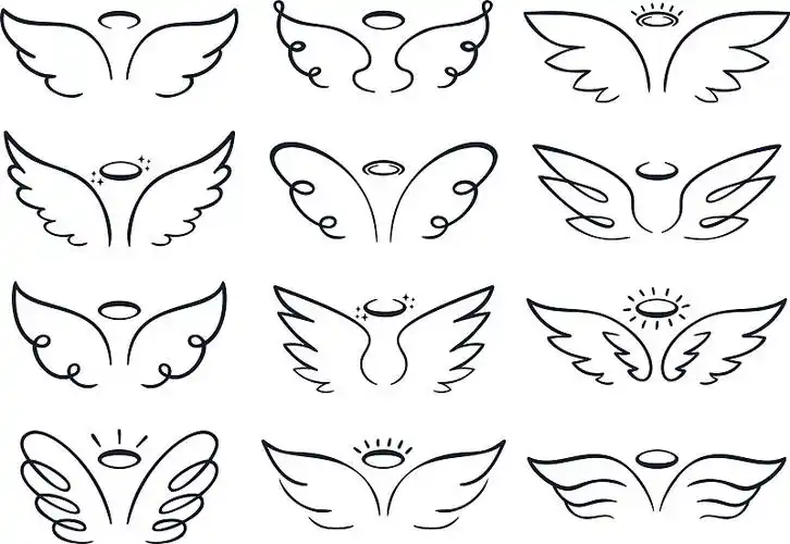 卡通翅膀素描手绘天使翅膀图片