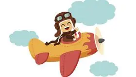 卡通人物飞行员卡通飞机旅游素材小动画