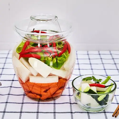 玻璃泡菜坛家用腌制咸菜罐子密封缸加厚大号腌菜罐