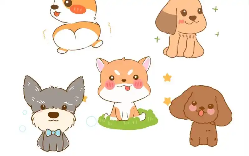 ipad板绘 好多只可爱的q版小狗呀!可可爱爱啊,没有烦恼.