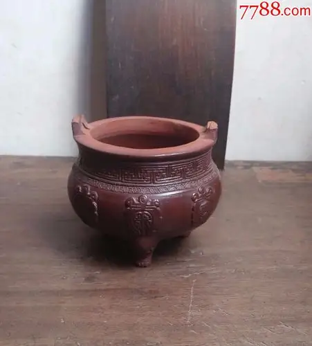 福禄寿三足红泥香炉