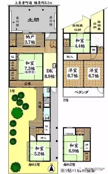上京区皇宫附近绝佳庭院式京町屋可运作民宿售价529万人民币