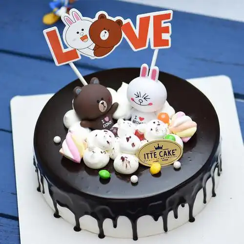 【布朗熊】可妮兔 巧克力水果奶油  儿童蛋糕 商品图2