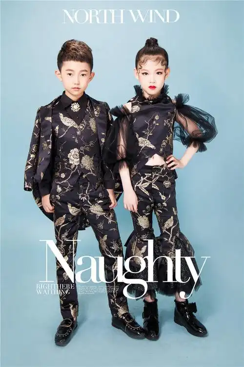 模特套装礼服西服新中国走秀猫步男女童