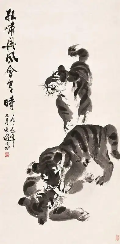 汤文选的水墨老虎附作品30幅