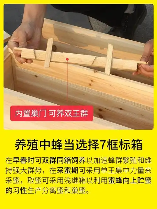 中蜂标准七框蜂箱养蜜蜂专用7框杉木烘干蜂桶密蜂小诱蜂箱不煮蜡