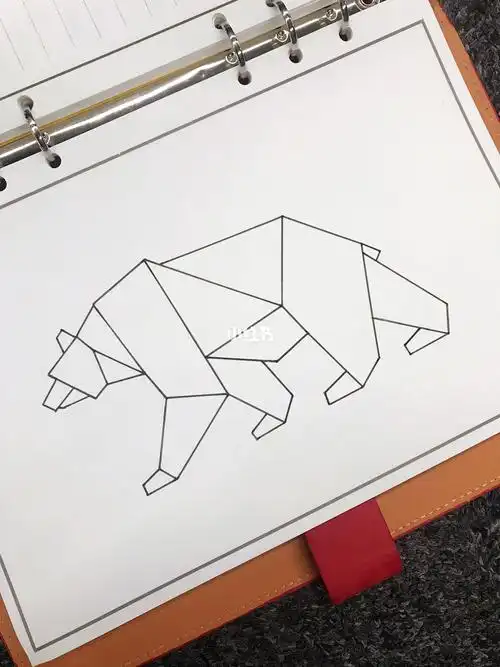 几何图案画一只熊【黑白简笔画】超适合新手练习点状画哟_简笔画_画画