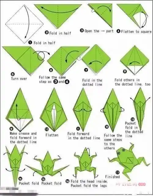 请问小青蛙折纸软件怎么下百变折纸绿色的可爱小青蛙 一蹦一跳进池塘