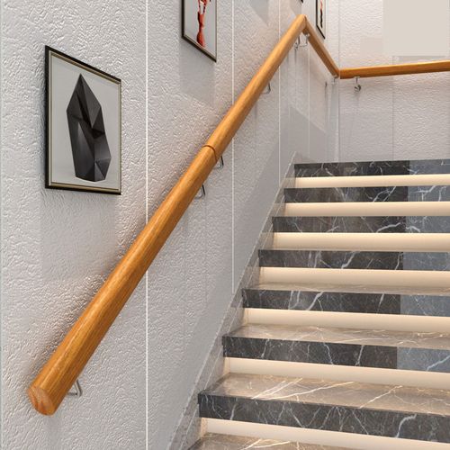 靠墙实木楼梯室内创艺老人防滑扶手