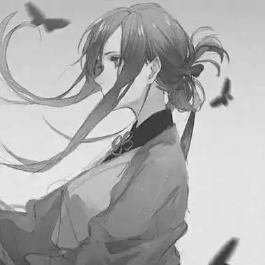 古风黑白动漫女生头像图片 惊鸿一瞥