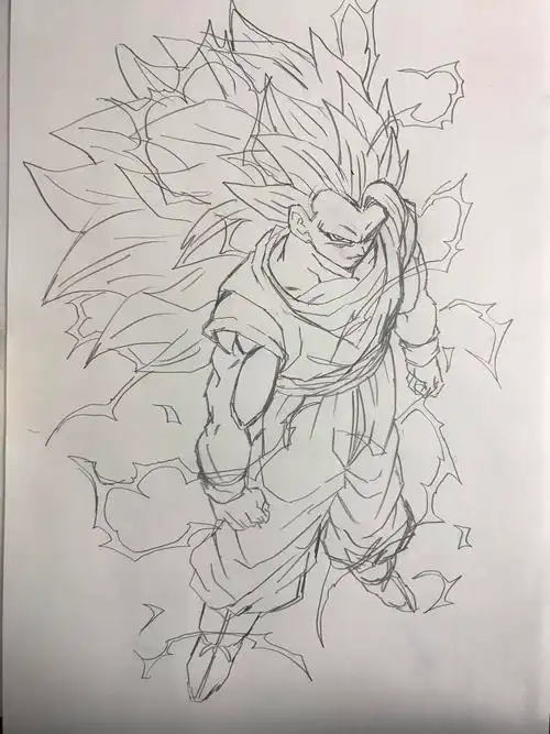 老杨绘制的超级赛亚人3悟空