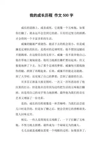 我的成长历程作文500字