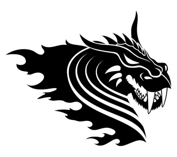 矢量抽象现代飞龙剪影设计