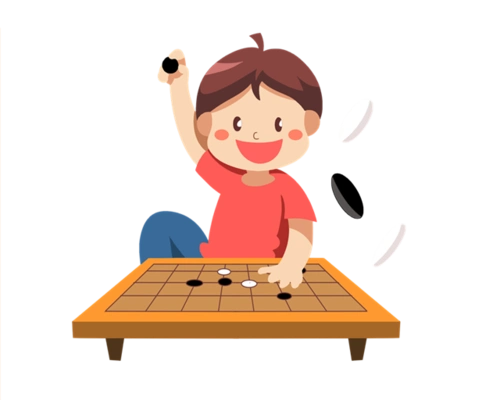 下载 ai跆拳道男孩卡通图片下载 png下载 ai男孩认真下围棋插画下载