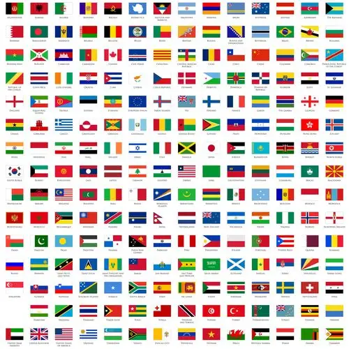 世界各国的国旗图标ai矢量素材下载