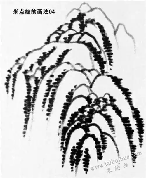 米点皴的画法 步骤四