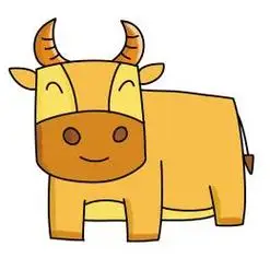 卡通简笔画小黄牛 卡通画