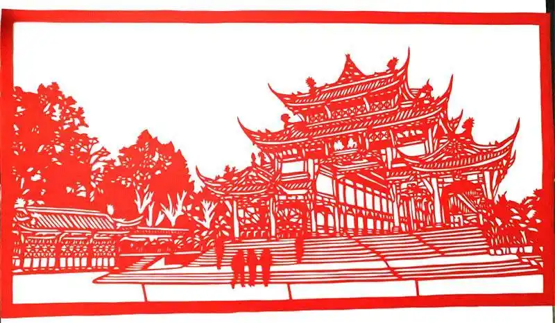 荆俗翦彩为人起晋风盐城市非物质文化遗产剪纸项目关键词建筑风景剪纸