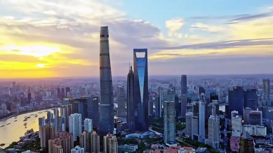 航拍上海城市建筑风光视频素材