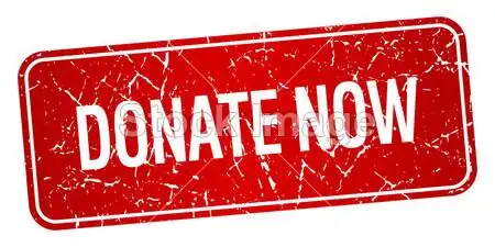 donate now red square grunge textured isolated stamp