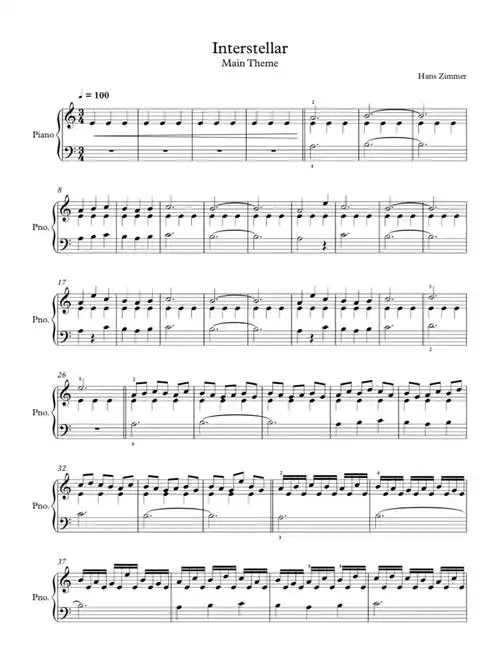 原野追逐#钢琴谱分享#星际穿越#氛圍#星际穿越墨菲#星际穿越bgm