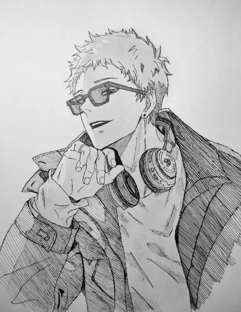 这么帅,说话应该很礼貌吧.#排球少年#月岛萤#手绘#临摹#画 - 抖音