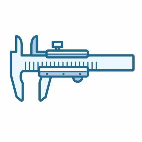 扁平化风格蓝色游标卡尺测量工具png图片免抠矢量素材