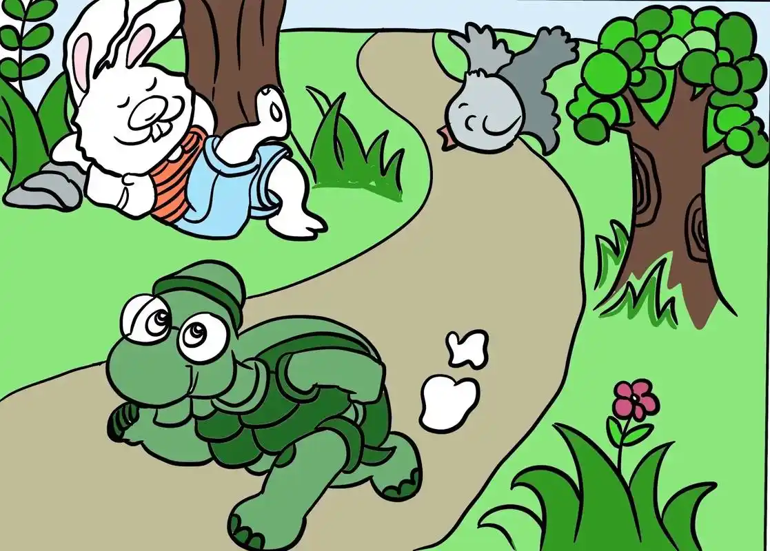 《龟兔赛跑》寓言故事连环画,喜欢的宝子们可以跟着画 - 抖音