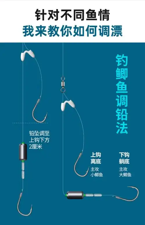 ynkoo新型免调漂自动找底跑铅子线双钩成品加铅带铅钓鱼钩绑好的鱼线