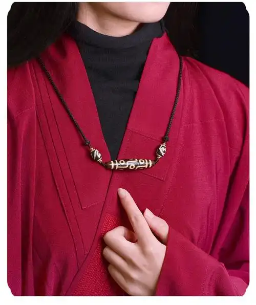 捷凤玛瑙九眼天珠项链锁骨链西藏吊坠男女士藏式佛珠原石款式一