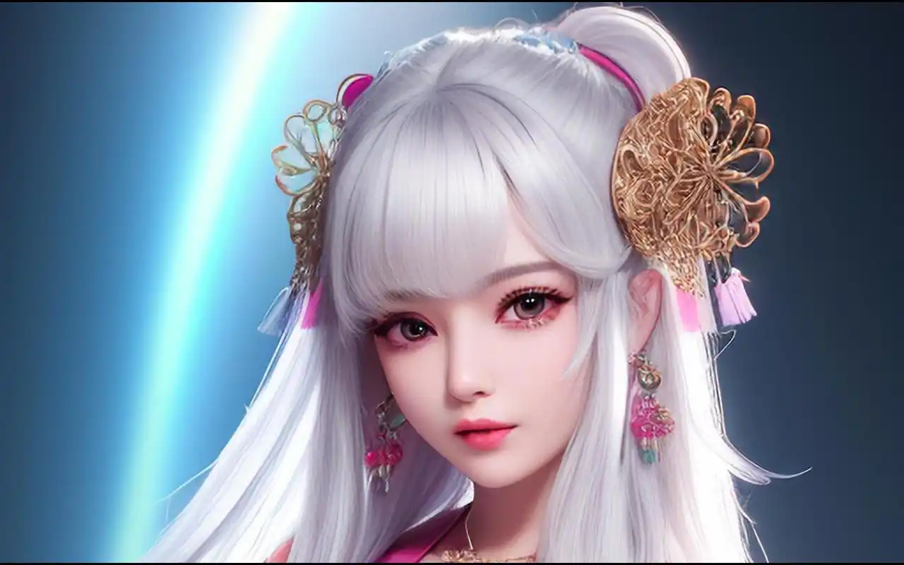 (ai绘画)银发古风美女四十七