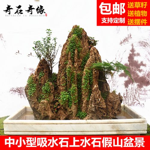 中小型天然吸水石上水石原石奇石假山水秀石造景悬崖流水装饰盆景