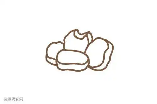 卡通鸡块简笔画