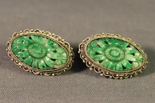 查看249 | 回复 3[欣赏] 清代翡翠包边耳环一对