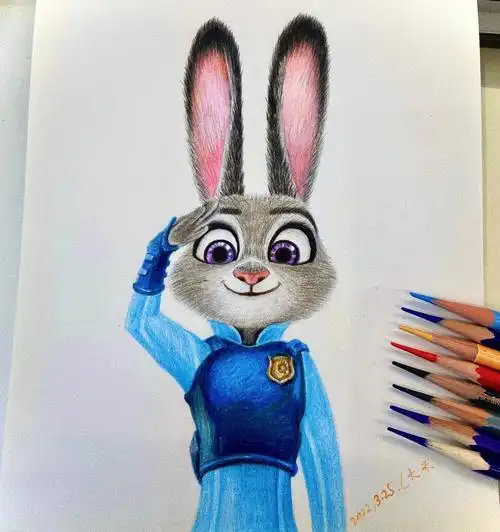 疯狂动物城兔子警官朱迪彩铅