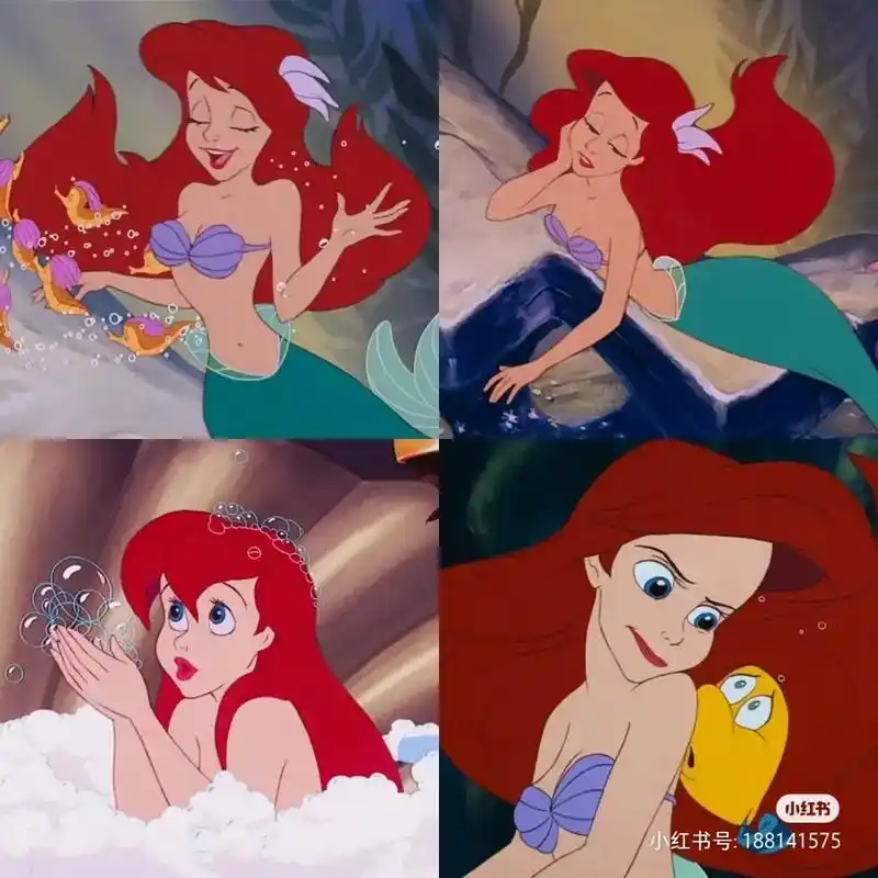 我小时候看的小美人鱼,爱丽儿肤白貌美,红头发.现在我儿子看的 - 抖音