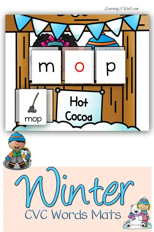 winter cvc words worksheets