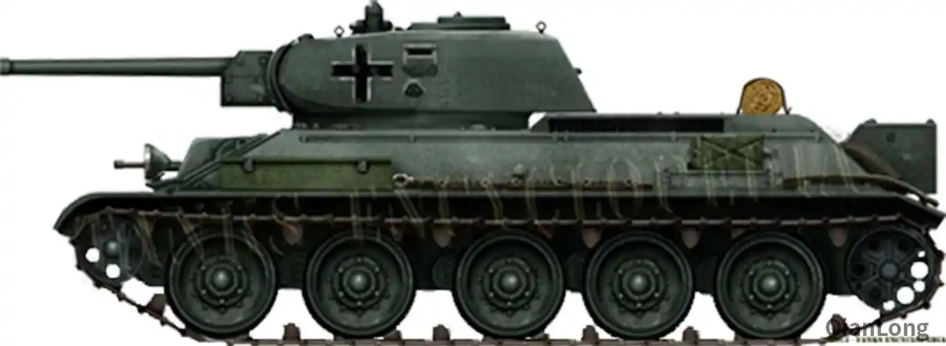 01.1942年春季,采用了深灰色涂装的t-34(r)中型坦克.