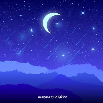 卡通蓝色渐变的星空