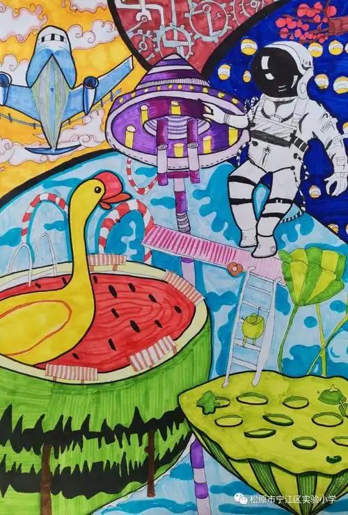 "科创添动能 喜迎二十大"创意绘画作品 - 智慧妈咪网