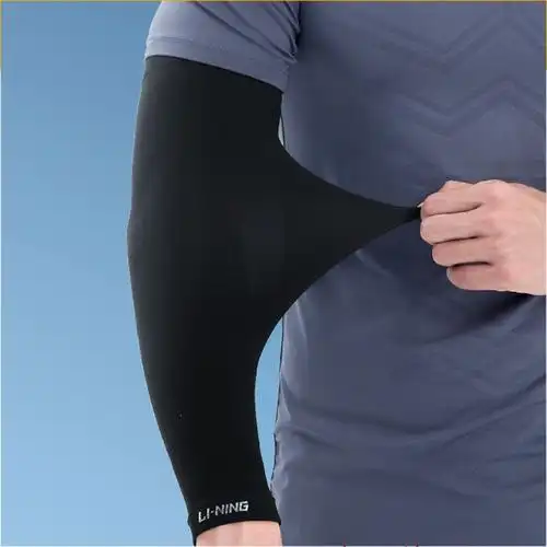 李宁防晒冰袖男款冰丝袖套防晒护具防紫外线手臂夏季护臂骑行开车运动