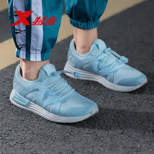 特步女鞋小白鞋运动鞋休闲鞋2018秋季新款网面女透气官方正品轻便