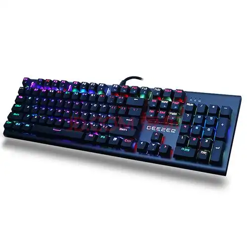 geezer gs2征服者 全彩背光游戏机械键盘黑色 青轴