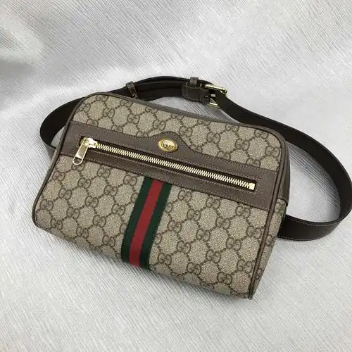 全新gucci 古驰 腰包 517077 9613b 8745 85 pvc 啡色
