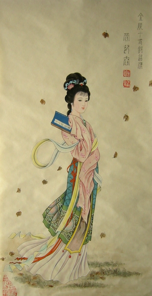 吴良柱工笔仕女图欣赏